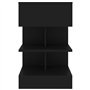 Comodino Nero 40x35x65 cm in Legno Multistrato