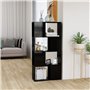 VidaXL étagère à livres Classique 4 niveaux Noir Lucide 60x24x124,5 cm