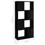 VidaXL étagère à livres Classique 4 niveaux Noir Lucide 60x24x124,5 cm