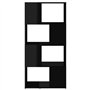 VidaXL étagère à livres Classique 4 niveaux Noir Lucide 60x24x124,5 cm