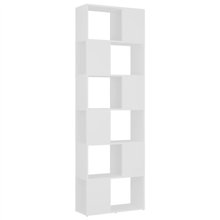 vidaXL Étagère d'Angle Classique 60x24x186 cm - 6 Étagères - Robuste - Blanc