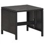 Tabourets de jardin lot de 4 avec coussins Résine tressée Noir