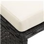 Tabourets de jardin lot de 4 avec coussins Résine tressée Noir