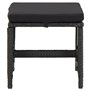 Tabourets de jardin lot de 4 avec coussins Résine tressée Noir