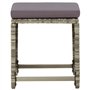 Bussandri Exclusive Lot de 4 tabourets de jardin avec coussins en polyrotin Gris