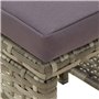 Bussandri Exclusive Lot de 4 tabourets de jardin avec coussins en polyrotin Gris
