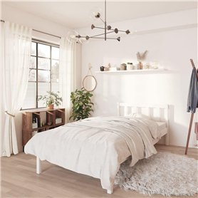 vidaXL Cadre de lit pour adulte en pin massif blanc 100x200 cm