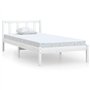 vidaXL Cadre de lit pour adulte en pin massif blanc 100x200 cm