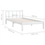 vidaXL Cadre de lit pour adulte en pin massif blanc 100x200 cm