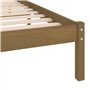 vidaXL Bois de Pin Massif Cadre de Lit Sommier à Lattes Lit Simple Lit Adulte Cadre à Lattes sur Pied Chambre à Coucher Marron M