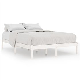 vidaXL Bois de Pin Massif Cadre de Lit Sommier à Lattes Lit Double Lit Adulte Cadre à Lattes sur Pied Chambre à Coucher Intérieu