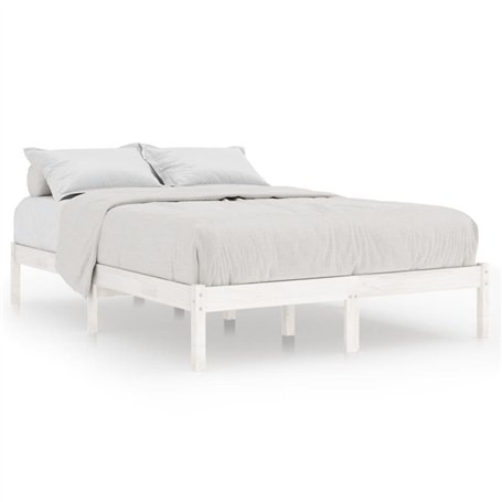 vidaXL Bois de Pin Massif Cadre de Lit Sommier à Lattes Lit Double Lit Adulte Cadre à Lattes sur Pied Chambre à Coucher Intérieu