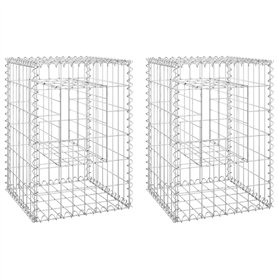 VidaXL Poteaux à panier de gabion 2 pcs 40x40x60 cm Fer