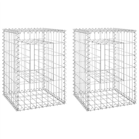 VidaXL Poteaux à panier de gabion 2 pcs 40x40x60 cm Fer