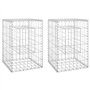 VidaXL Poteaux à panier de gabion 2 pcs 40x40x60 cm Fer