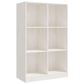 Libreria Bianca 70x33x110 cm in Legno Massello di Pino