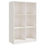 Libreria Bianca 70x33x110 cm in Legno Massello di Pino