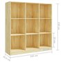 vidaXL Meuble à livres en pin massif - Séparateur de pièce spacieux et élégant avec 9 compartiments - Pour livres, DVD et décora