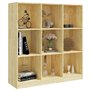 vidaXL Meuble à livres en pin massif - Séparateur de pièce spacieux et élégant avec 9 compartiments - Pour livres, DVD et décora