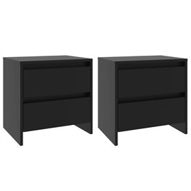 vidaXL Comodini 2 pz Neri 45x34,5x44,5 cm in Truciolato