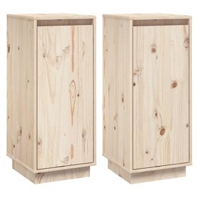 vidaXL Credenze 2 pz 31,5x34x75 cm in Legno Massello di Pino