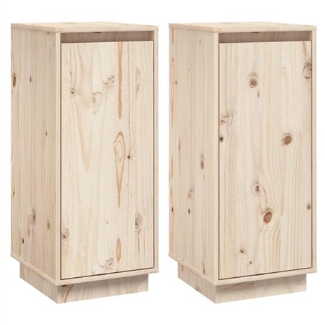 vidaXL Credenze 2 pz 31,5x34x75 cm in Legno Massello di Pino