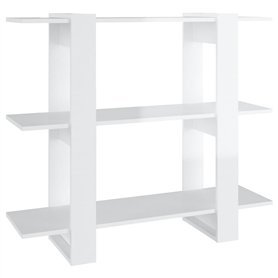 vidaXL Étagère à Livres Classique 100x30x87 cm Blanc Verni 1 Niveau 18 kg Montage au Sol