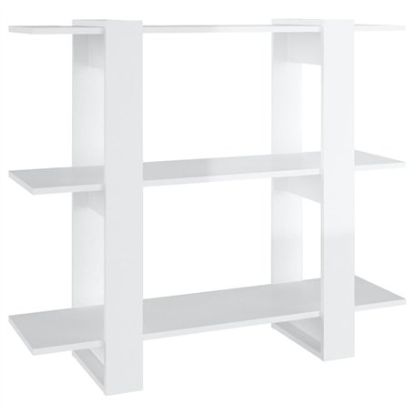 vidaXL Étagère à Livres Classique 100x30x87 cm Blanc Verni 1 Niveau 18 kg Montage au Sol