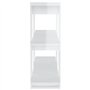 vidaXL Étagère à Livres Classique 100x30x87 cm Blanc Verni 1 Niveau 18 kg Montage au Sol