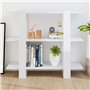 vidaXL Étagère à Livres Classique 100x30x87 cm Blanc Verni 1 Niveau 18 kg Montage au Sol