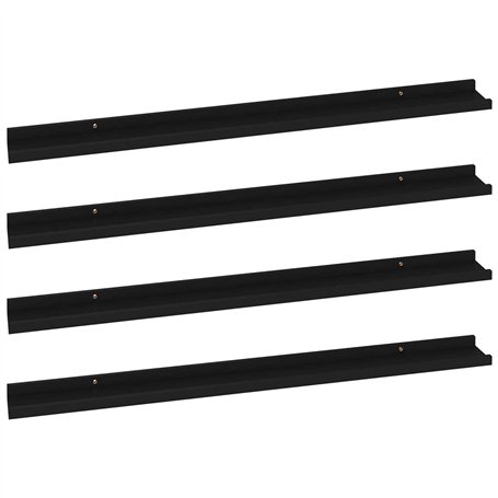 VidaXL Étagères murales 4 pcs Noir 100x9x3 cm