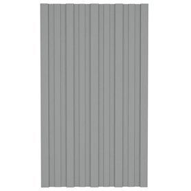vidaXL 36x Panneaux de Toiture Tôles Profilées Panneaux de Toit d'Abris Garage Hangar Ecurie Extérieur Acier Galvanisé Gris 80x4