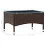 vidaXL Salon de Jardin 4 pcs avec Coussins Résine tressée Marron