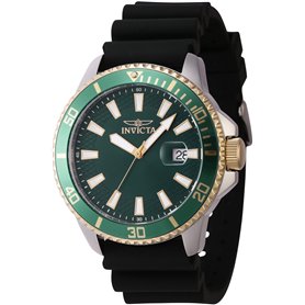 INVICTA Pro Diver 46134 Montre Homme - Entanche - Analogique - Mouvement à Quartz - Acier Inoxydable avec Cadran Vert - 45mm