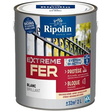Extreme fer base blanche brillant - RIPOLIN - 2 L