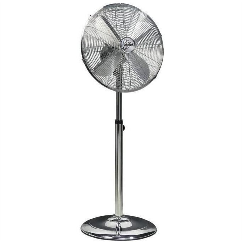 Ventilateur sur pied chromé 40cm 50W - ARIZONA - 3 vitesses oscillant