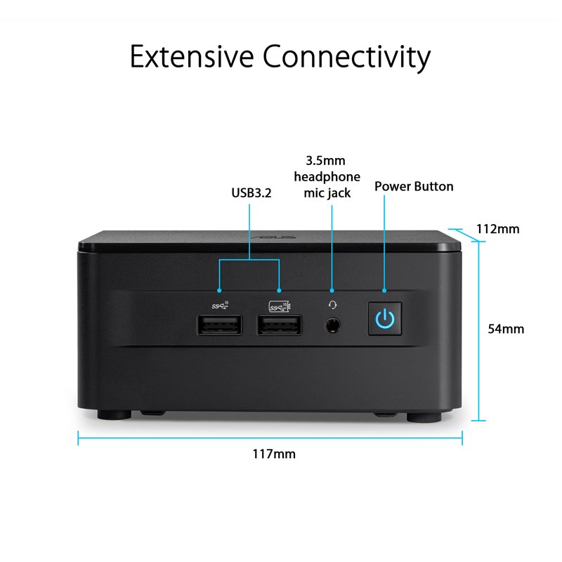 Image secondaire de ASUS NUC RNUC13ANKI5048C2I Intel� Core??? i5 i5-1340P 8 GB DDR4-SDRAM 512 GB SSD Windows 11 Pro Mini PC Nero (ASUS - mini PC 134)