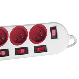 Multiprise 5 Prises avec Interrupteur MacLean MCE204 R/W (1