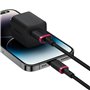 Câble USB vers Lightning Baseus P10377801U01-01 Noir Rouge 1 m