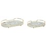 Jeux de plateaux Home ESPRIT Blanc Doré Moderne 31 x 17 x 5 cm (2 Unités)