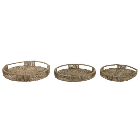 Jeux de plateaux Home ESPRIT Naturel Tropical 45 x 45 x 7 cm (3 Unités)