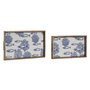 Jeux de plateaux Home ESPRIT Bleu Blanc Naturel Bois de manguier 43
