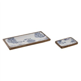 Jeux de plateaux Home ESPRIT Bleu Blanc Naturel méditerranéen 40 x 19 x 2