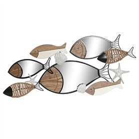 Miroir mural Home ESPRIT Noir Naturel Poissons 83 x 5