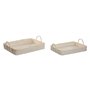 Jeux de plateaux Home ESPRIT Blanc Naturel Bambou Rotin 45 x 35 x 13 cm