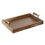 Plateau apéritif Home ESPRIT Doré Naturel Métal Acacia 39 x 26
