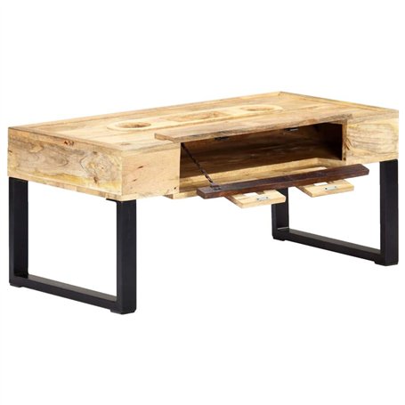 vidaXL - vidaXL Couchtisch Kassettenstil 100×52×45 cm Massivholz Mango