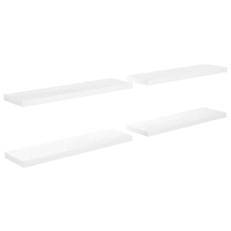 VidaXL Étagère murale flottante 4 pcs Blanc brillant 90x23,5x3,8cm MDF