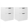 vidaXL Comodini 2 pz Bianco Lucido 40x40x50 cm in Truciolato