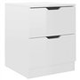 vidaXL Comodini 2 pz Bianco Lucido 40x40x50 cm in Truciolato